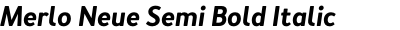 Merlo Neue Semi Bold Italic